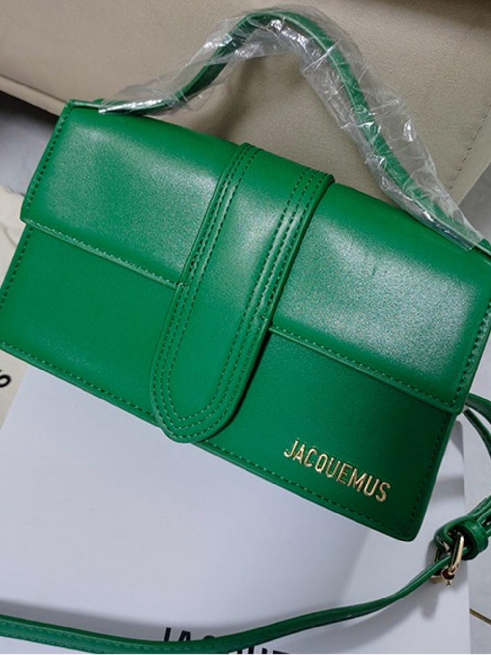 Jacquemus Emerald Green Leather Crossbody Bag